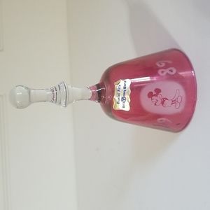 Walt Disney World Mickey Mouse Red Crystal 1989 Souvenir Bell